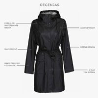 Ilse Jacobsen Regenjas Dames RAIN70 Black