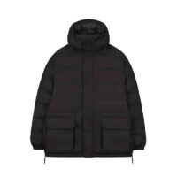MAIUM Gevoerde Regenjas Unisex Short Puffer Black