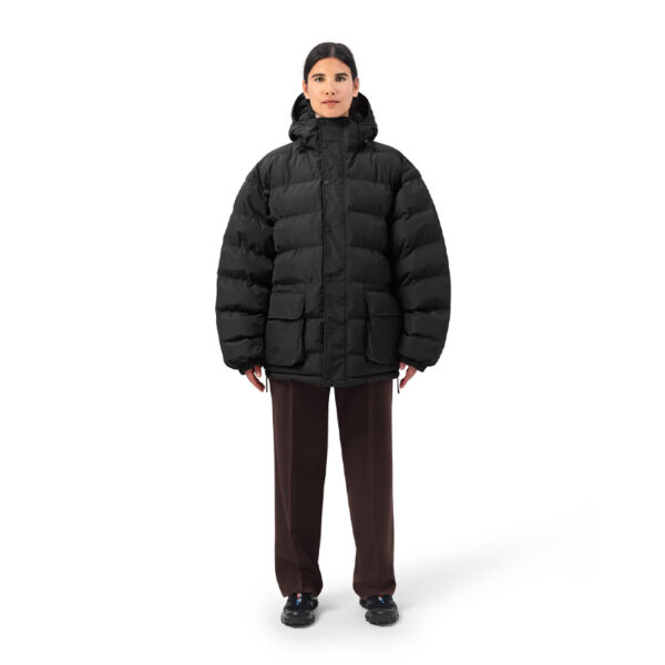 MAIUM Gevoerde Regenjas Unisex Short Puffer Black